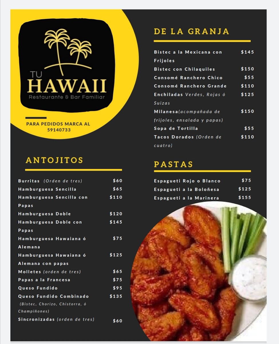 Tu Hawaii Menu - Image 4